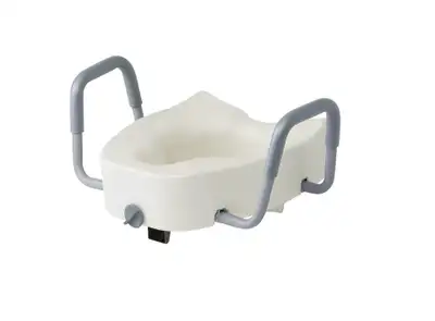 New Elevated Toilet Seat with Lock & Padded Arms – Medline, View more