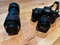 Appareil photo Nikon F60 (film) avec 2 objectifs