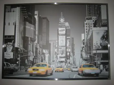 TABLEAU IKEA RUE DE NEW YORK CADRE ARGENTE 140x100cm Style urbain & moderne – Parfait pour salon, bu...