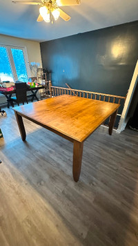 Dining table made of solid hardwood