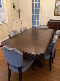 Dining Room Table, Sideboard & Hutch - Solid Walnut
