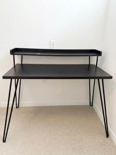 Sleek Black Desk with Hairpin Legs - $70, View more