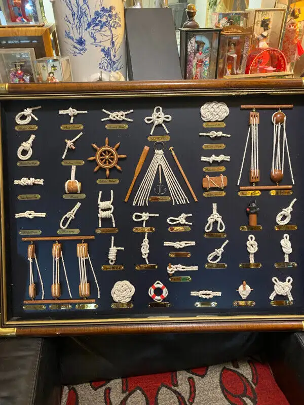 Sailor’s Knot Maritime Nautical Shadow Box With Wood Frame in Arts & Collectibles in Vancouver - Image 5