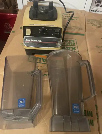 Vitamix commercial blender base with 2 containers/jars. There are no blade assemblies and no lids. T...