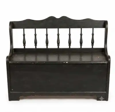 Antique wooden storage box/primitive blanket chest 19th Century, View more