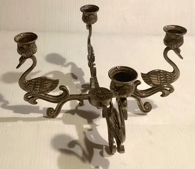 Vintage Silver Plated Swans Candelabra Centrepiece in Arts & Collectibles in St. Catharines - Image 9