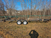 Tandem trailer frame with electric brakes