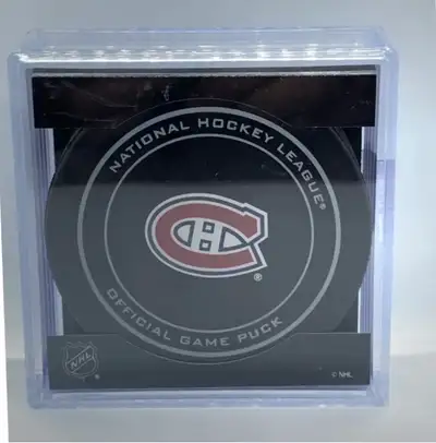 MONTREAL CANADIENS SHERWOOD OFFICIAL NHL GAME PUCK IN CASE, View more