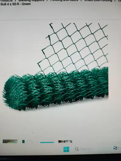 Used Vinyl-coated Chain Link Fence - aprox. 90+ feet x 48" tall vinyl coated chain link fence. - 12...