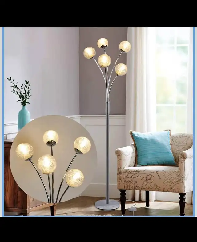 Modern Globe LED Floor Lamps for Living Room-DLLT Standing Lamps in Indoor Lighting & Fans in Hamilton - Image 2