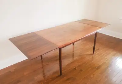 Vintage Mid Century Modern Teak Expanding Dining Table - Danish, View more