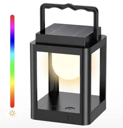 Rechargeable Camping Lantern LED Solar RGB Light Outdoor Portabl, View more