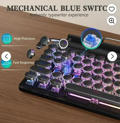 NEUF- ML-981 Retro Express Wireless, Mechanical Vintage Typewrit, View more