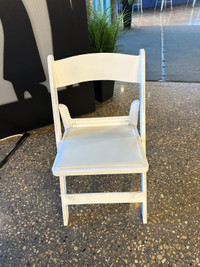 White Resin Folding Chairs, Padded - Min. purchase of 25 Chairs