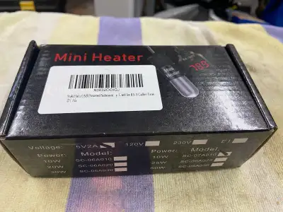 New mini aquarium heater $30 obo new ion the box with user instructions