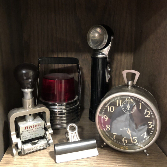 Misc Antique display items. Stamp, clock , lights in Home Décor & Accents in Strathcona County
