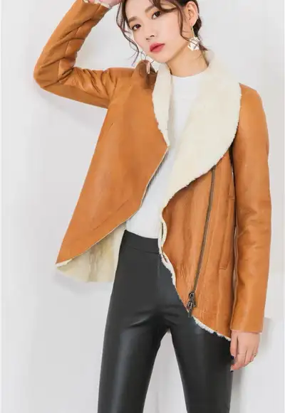 genuine leather coat, View more