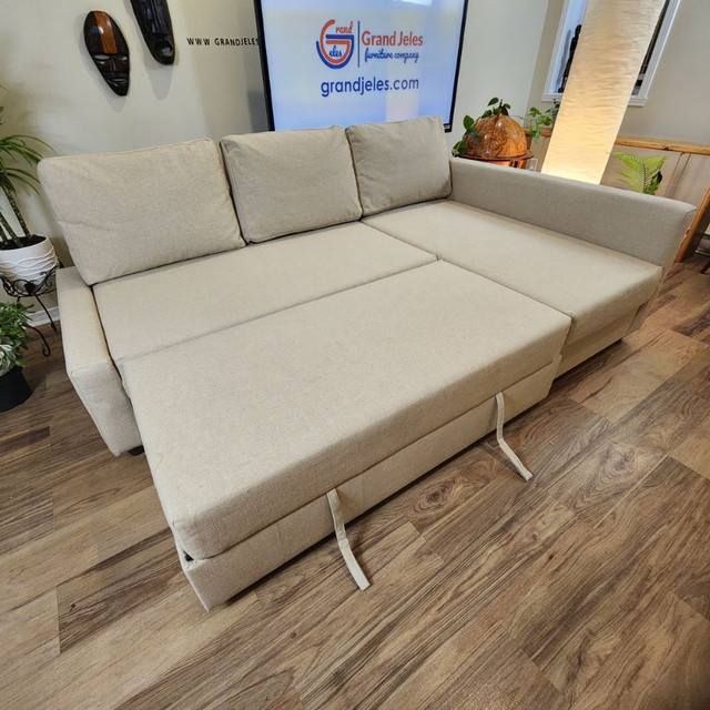 Renewed Reversible Beige IKEA Sectional Sofa Bed + FREE DELIVER Sofas