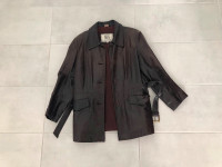 Manteau en cuir  brun 3 saisons pour femme G/L fabriqué au Canad