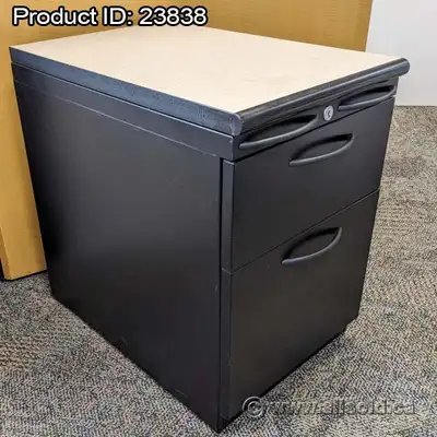 Teknion Black and Grey 2 Drawer Under Desk Pedestal File Cabinet, View more