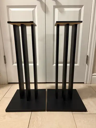 25” Wooden Speaker Stand, Pair, Black, Like New, View more