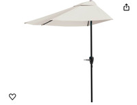 671Pure Garden 50-145-T 9' Half Round Patio Umbrella, Tan