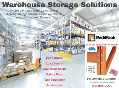 RACKING AND SHELVING IN STOCK. KITCHENER'S SOURCE FOR REDI-RACK, View more