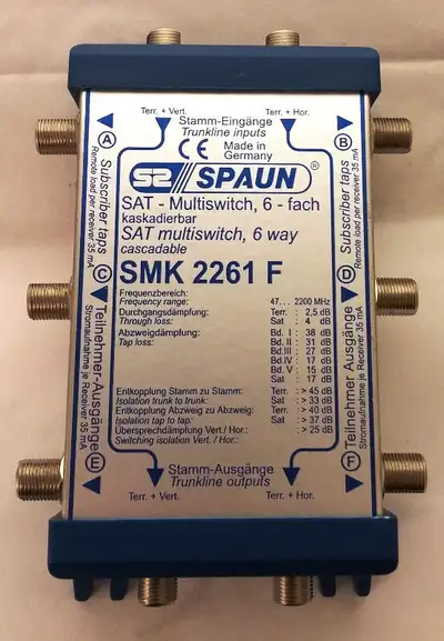 Spaun SMK 2261 F Satellite MultiSwitch 6 way Cascadable 842343, View more
