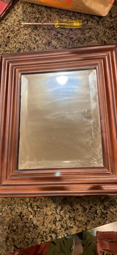 Small wooden frame mirror , View more