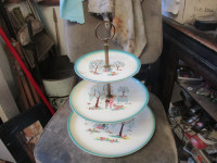 1960s VINTAGE 3 TIER CAKE DAINTY TRAY $30. TABLE HOME DECOR