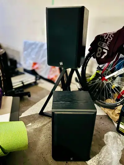Wharfedale Bookshelf Speakers with Stands (Pair), View more