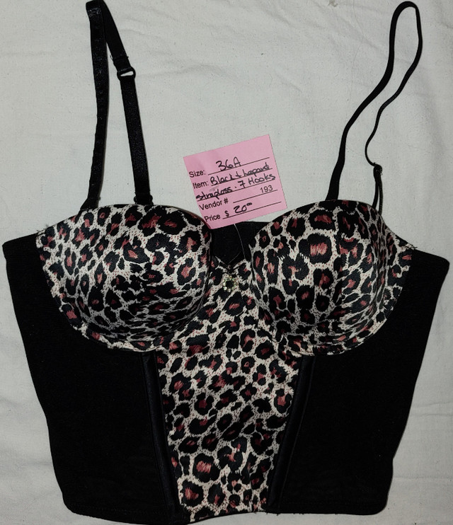 36A Black &amp; Animal Print Strapless Women's Bra with 7 Hooks in Women's - Other in London