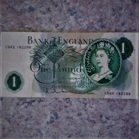 1960-1977 Bank of England One Pound Bank Note "Circulated"