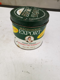 Vintage Export green metal tobacco tin