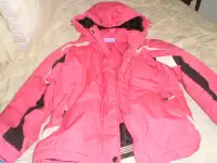 Girl's pink hoodie winter jacket