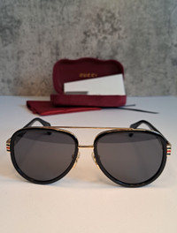 Neuf Neuf Neuf | Lunette Soleil Gucci Unisex Aviator Noir