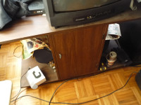 Cozy wood TV stand/organizer & much more goodies selling  b0234