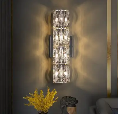 Chrome Crystal Vanity Light / Wall Sconce, View more