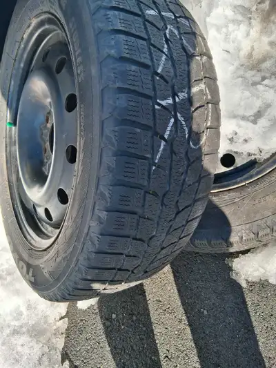 Forsale a set of 4 snow tires on rims off a toyota prius may fit other models