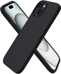 iPhone 15 Case, Slim Liquid Silicone + Screen Protector