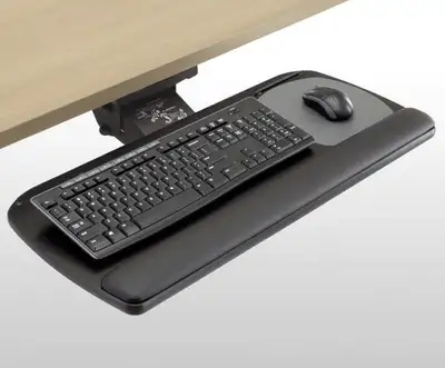Ergonomic stand up sit down adjustable Keyboard holder, View more