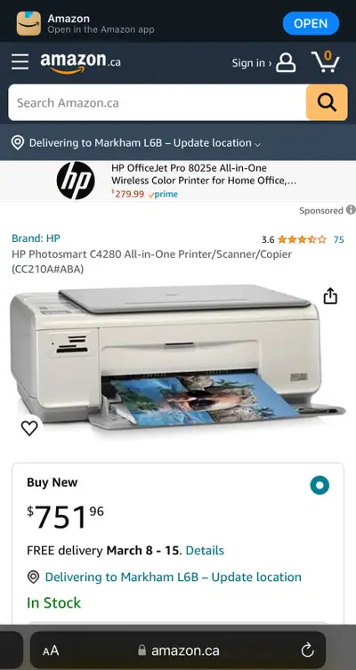 HP Photosmart C4280 All-in-One Printer/Scanner/Copier, View more