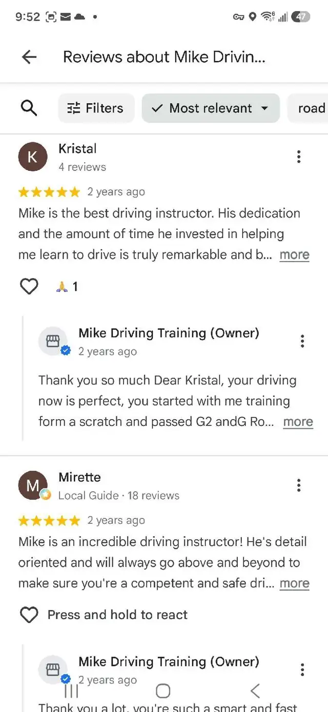 MIKE DRIVING TRAINING- PRIVATE CERTIFIED DRIVING INSTRUCTOR563812262719662085