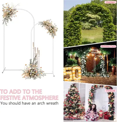 Condition - Like new Create a stunning focal point for any celebration with the Metal Arch Backdrop...