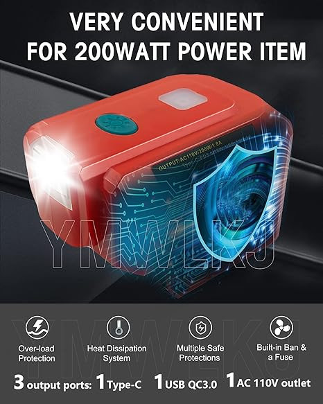 MilwaukeeTOPOFF  200w18V Battery Inverter with USB Ports and LED in Power Tools in Oshawa / Durham Region - Image 2