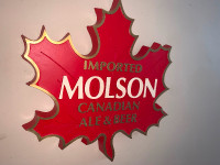 Vintage beer sign Molson Canadian Ale Beer Maple Leaf Mint