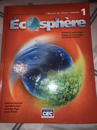 Ecosphere manuel de l’élève science volume 1