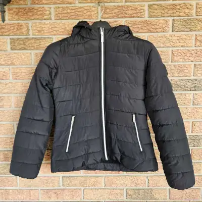 HOLLISTER LINED PUFFER JACKET COAT BLACK WOMENS SIZE XS, View more