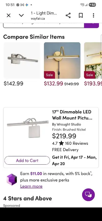 Wrought Studio Wall Light, View more