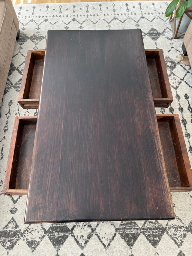 Solid wood Coffee table with storage in Coffee Tables in Calgary - Image 3